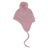 Bonnet à pompon et protège-oreilles en tricot - Enfant