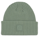 Knit Hat with Smiley Patch - Children