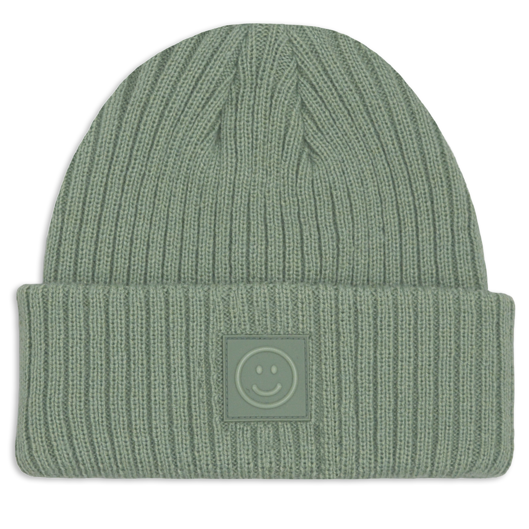 Knit Hat with Smiley Patch - Children