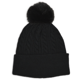 Bonnet en tricot torsadé avec pompon - Filles