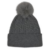 Bonnet en tricot torsadé avec pompon - Filles