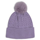 Bonnet en tricot torsadé avec pompon - Filles