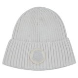 Bonnet en tricot côtelé avec écusson - Femme