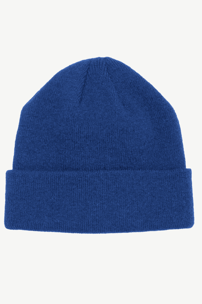 Hot Paws boys indigo blue fold-up brim knit hat