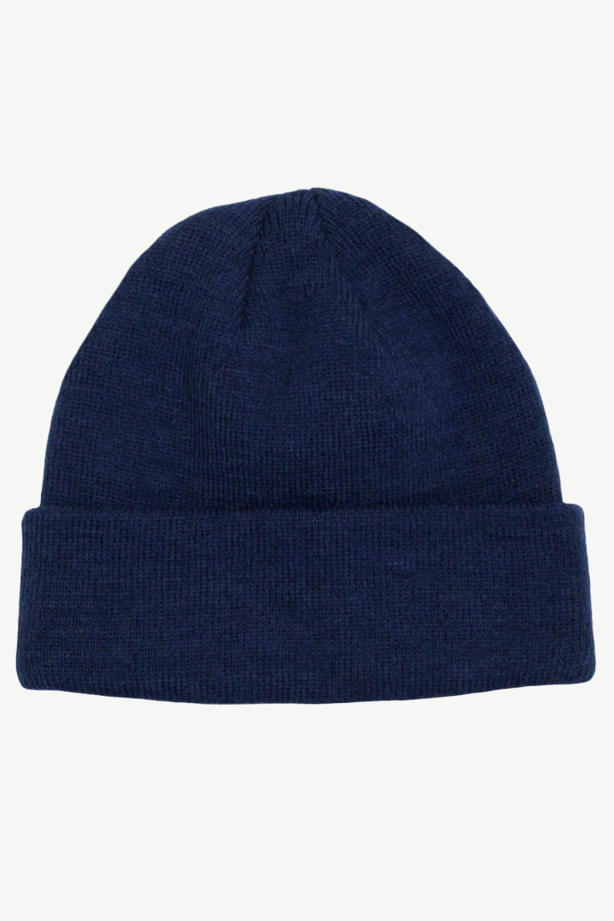 Hot Paws boys navy blue fold-up brim knit hat