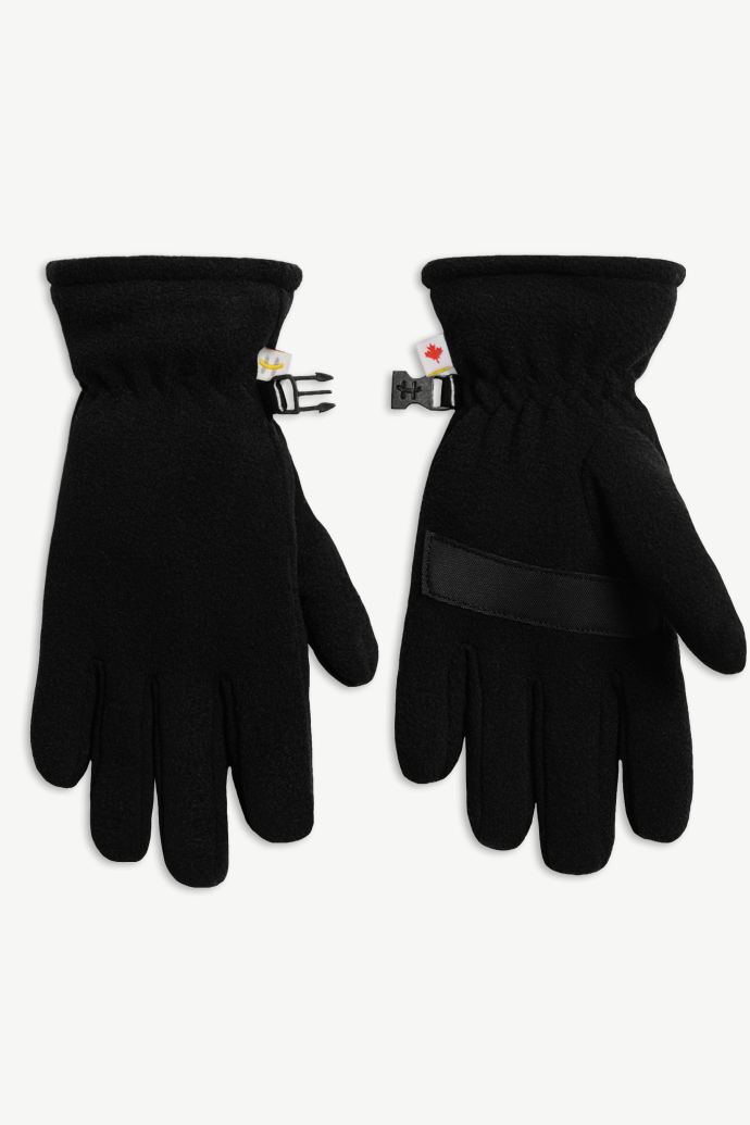Hot Paws Boys Black Soft Fleece Gloves 