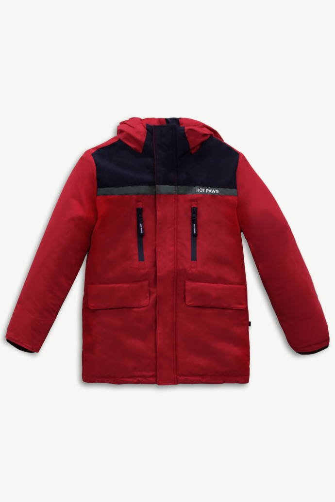Hot Paws Cranberry Boy's Winter Urban Parka Jacket with Reflective Features