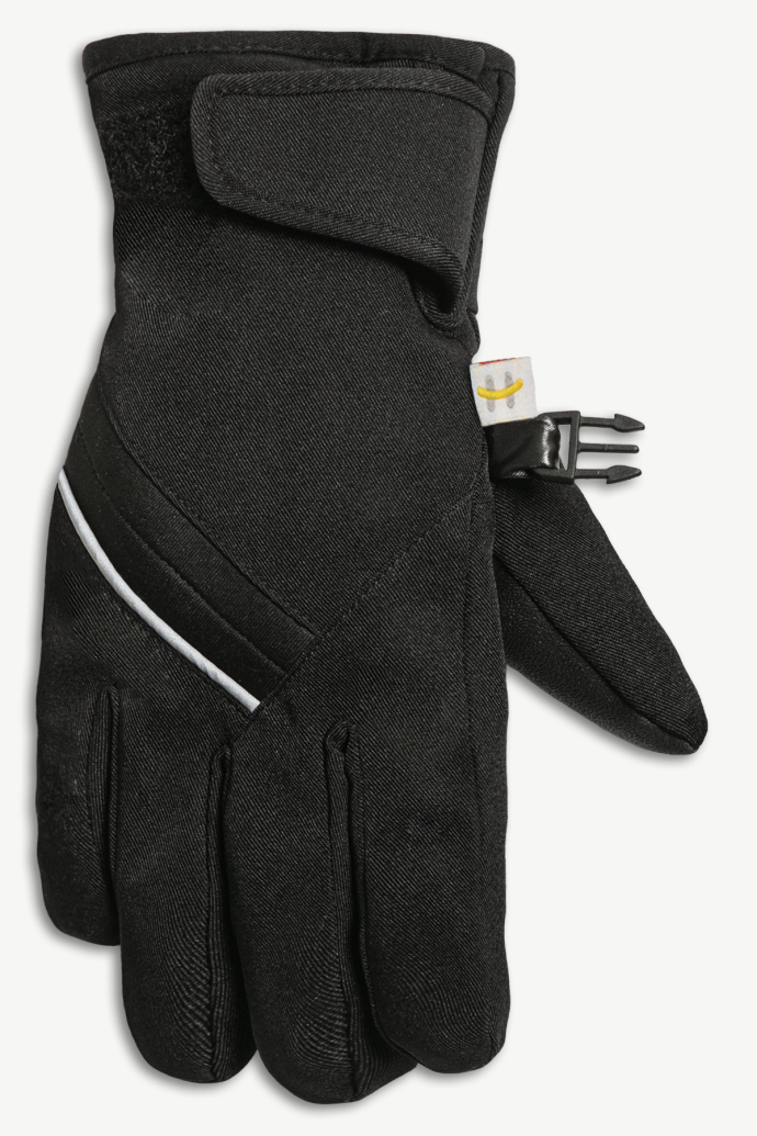 Hot Paws Boys Black Reflective Softshell Gloves 