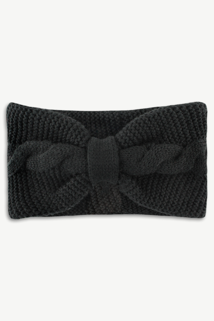Hot Paws Girls Black Knit Winter Headband