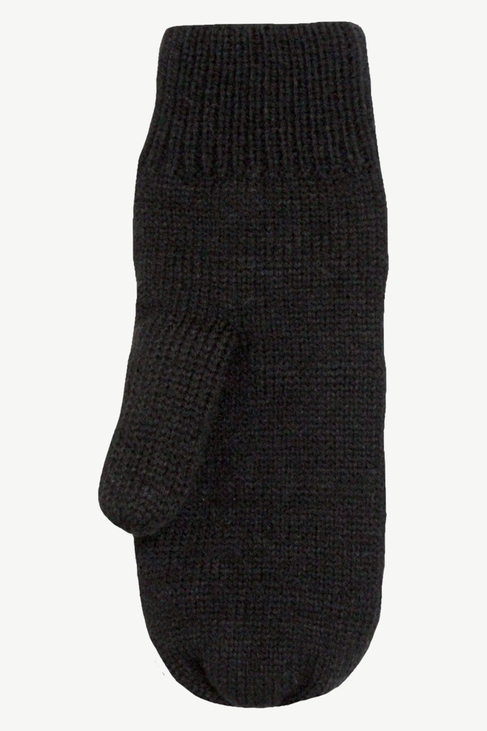 Hot Paws girl's palm view of black knit mittens