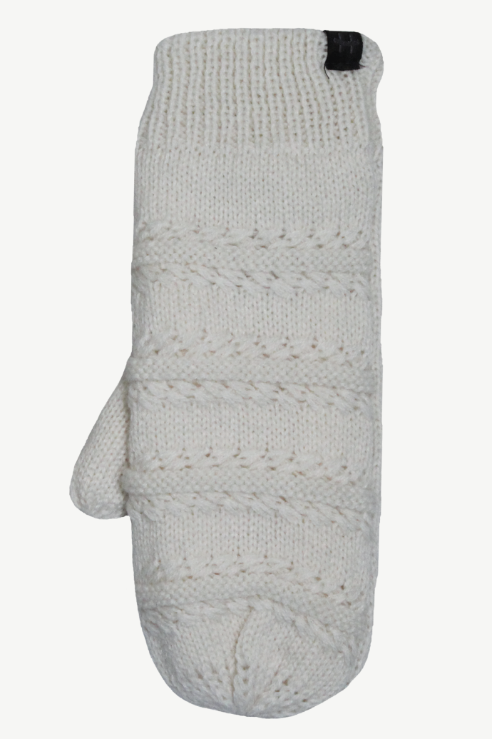 Hot Paws Winter Girl's Ivory white Knit Mittens