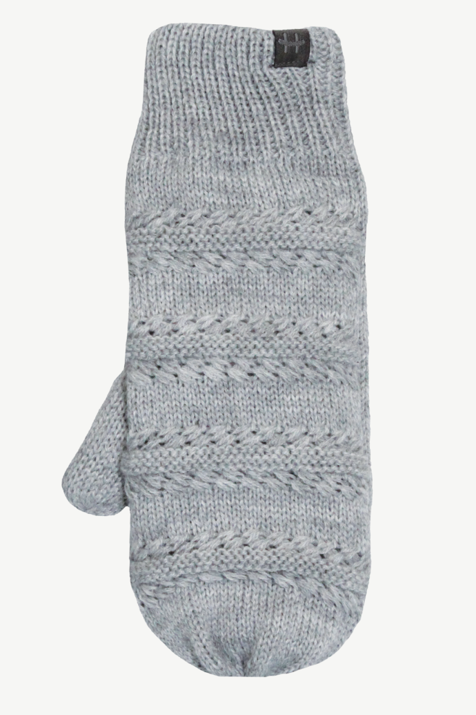 Hot Paws girl's pebble mix grey knit mittens