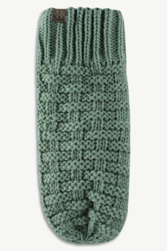 Hot Paws Girls Green  Lined Knit Mittens 
