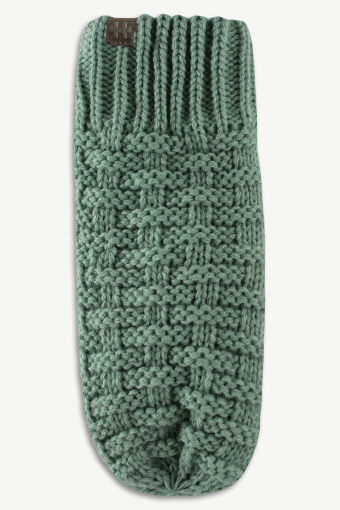 Hot Paws Girls Green Lined Knit Mittens