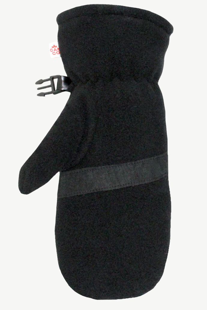 Hot Paws palm view of black fleece mittens for girl's