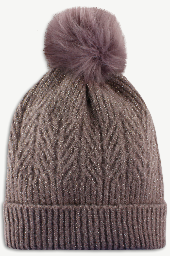 Hot Paws Dusty Purple one-size-fits-all Knit Winter Beanie for Women