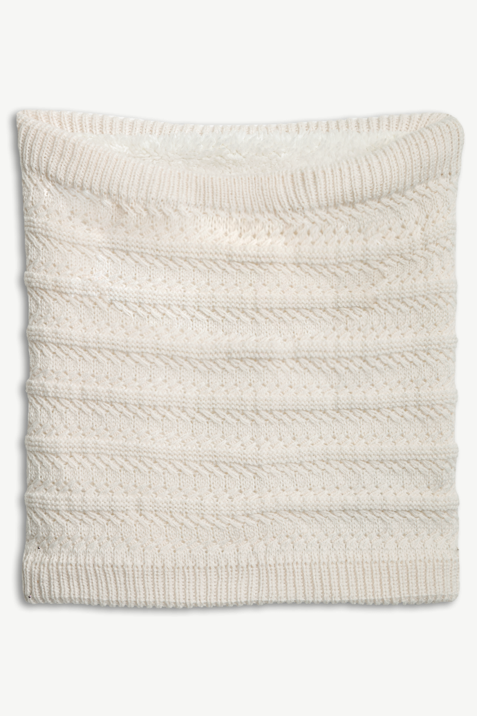 Ivory Hot Paws Ultra-Soft Sherpa-Lined Knitted Neck Warmer for Women