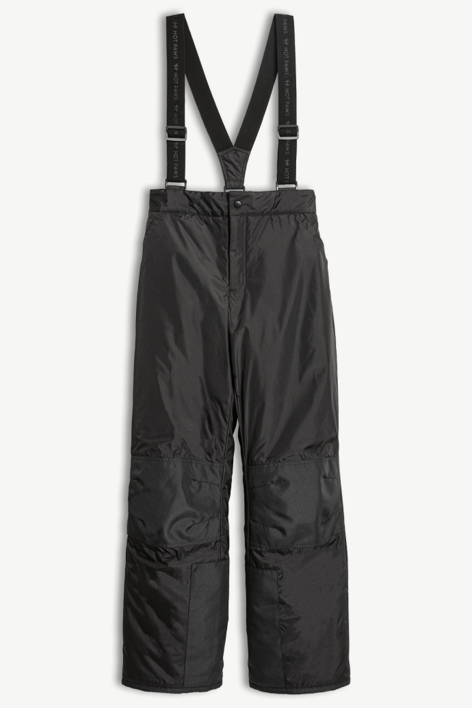 Hot Paws Black Girl's Winter Snow Pants with straps and Reflective Features 