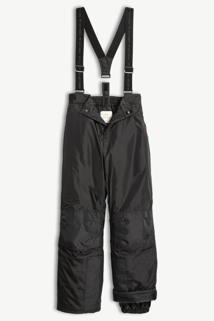 Hot Paws Black Girl's Winter Snow Pants with straps and Reflective Features 