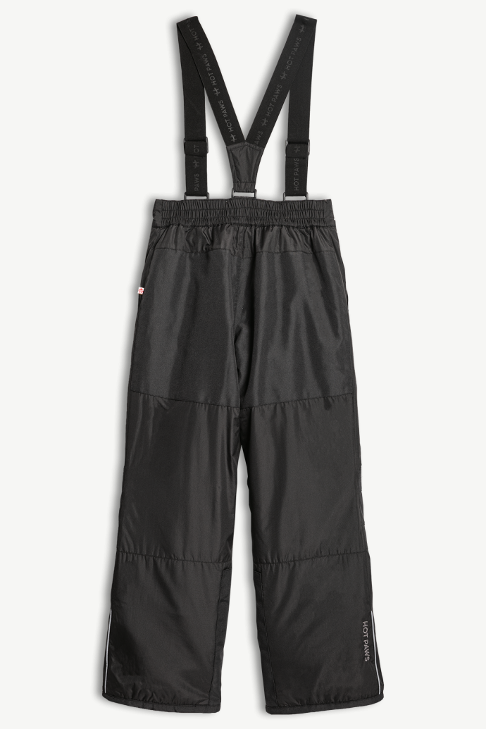 Hot Paws Black Boy's Winter Snow Pants with straps and Reflective Features