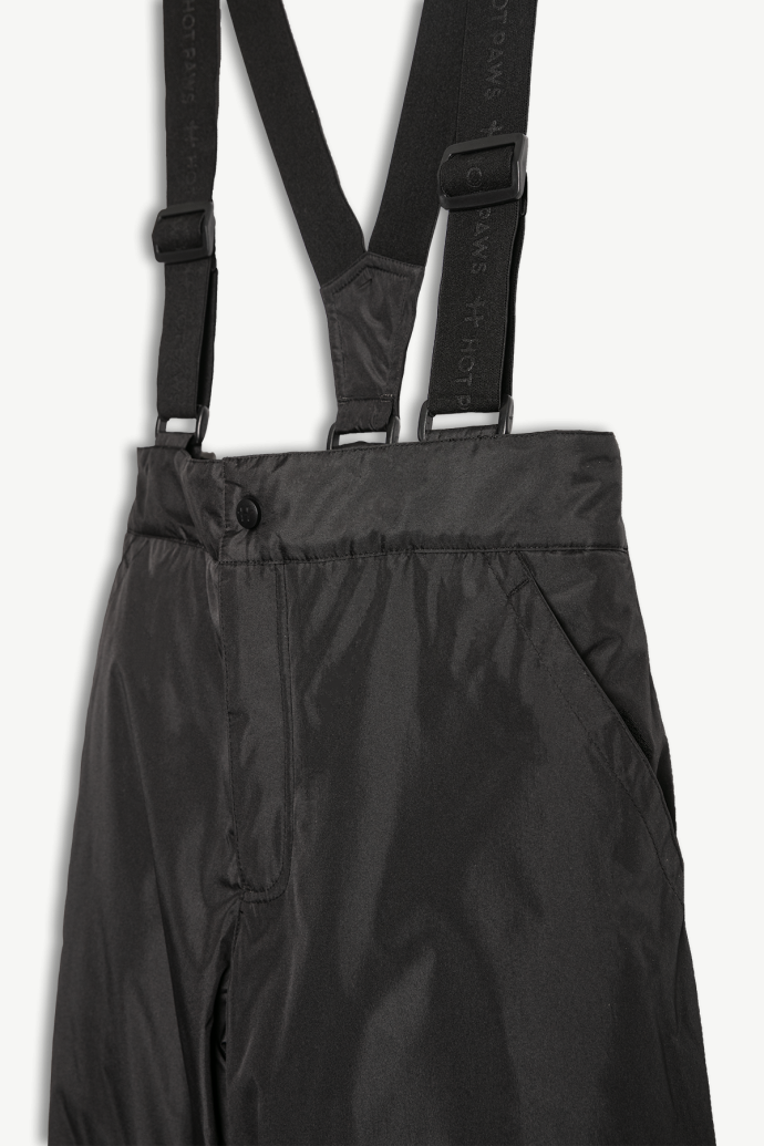 Hot Paws Black Boy's Winter Snow Pants with straps and Reflective Features