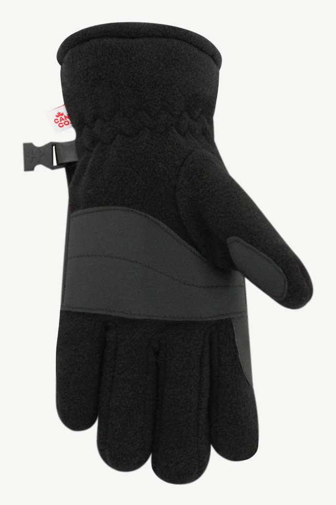 men's palm view black fleece glove hot paws